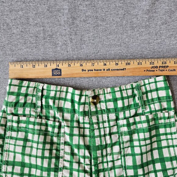 Maeve by Anthropologie The Colette Green Plaid Wide Leg High Rise Pants Size 29P - Picture 3 of 5